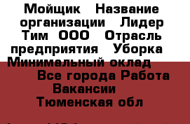 Мойщик › Название организации ­ Лидер Тим, ООО › Отрасль предприятия ­ Уборка › Минимальный оклад ­ 15 300 - Все города Работа » Вакансии   . Тюменская обл.